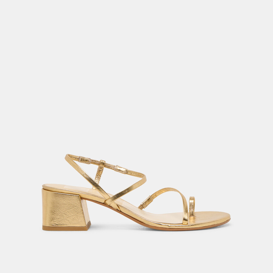 tacchi trini in pelle dorata