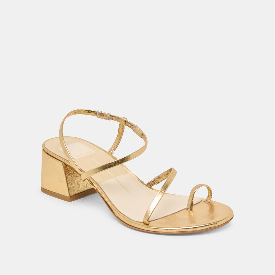 tacchi trini in pelle dorata