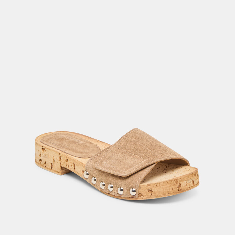 sandy sandals taupe suede