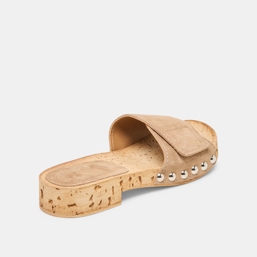 sandy sandals taupe suede