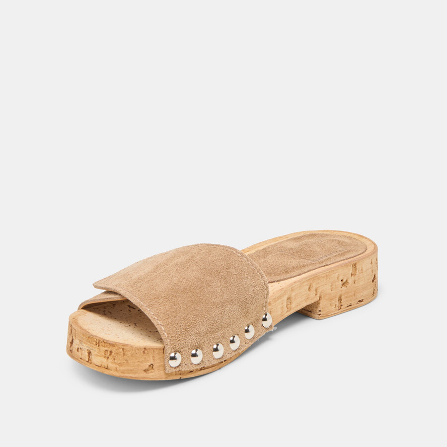 sandy sandals taupe suede