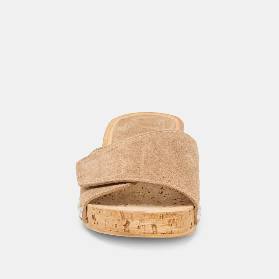 sandy sandals taupe suede