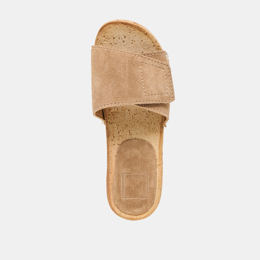 sandy sandals taupe suede