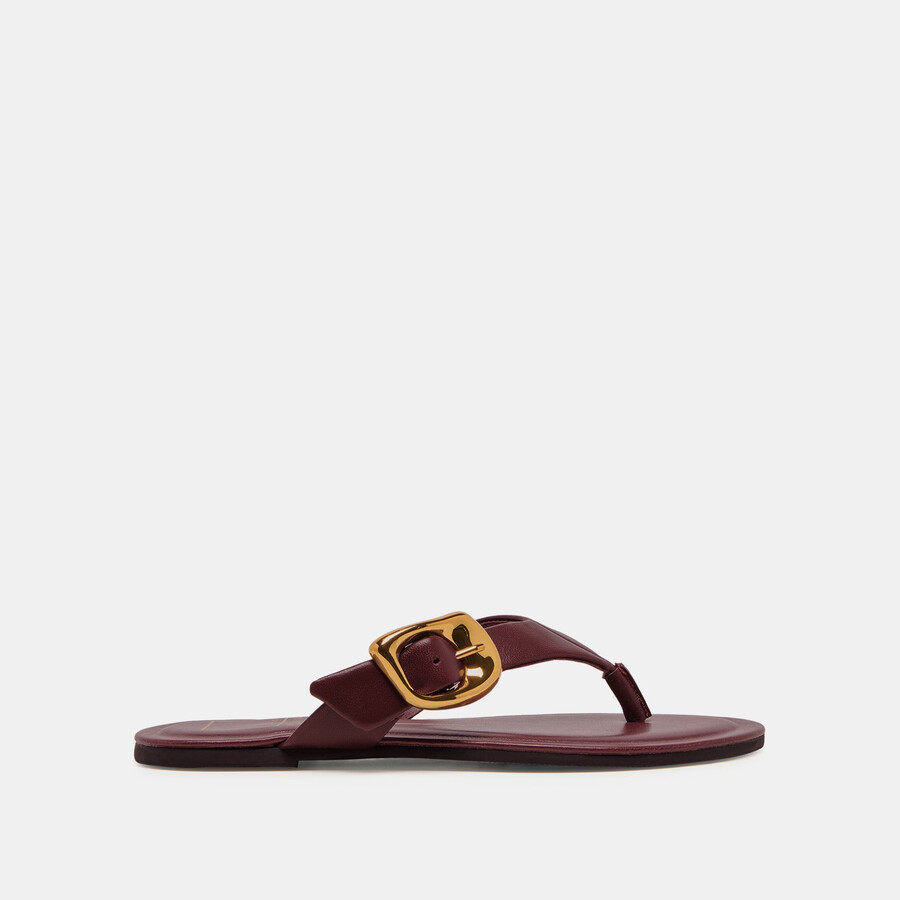 sandali rossa in pelle bordeaux