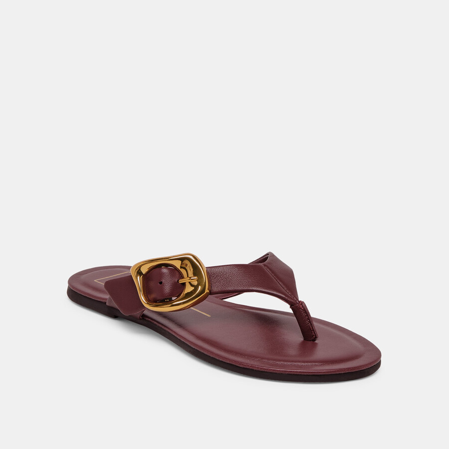 sandali rossa in pelle bordeaux