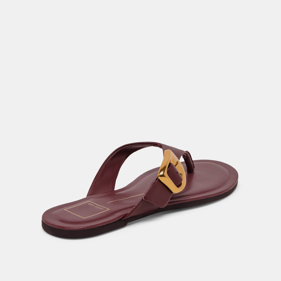 sandali rossa in pelle bordeaux