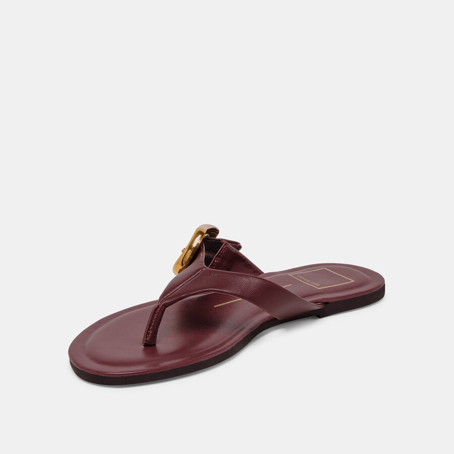 sandali rossa in pelle bordeaux
