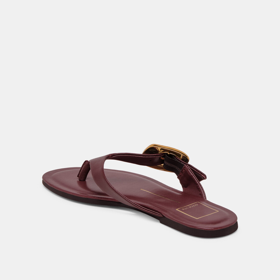 sandali rossa in pelle bordeaux