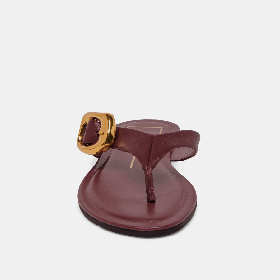 sandali rossa in pelle bordeaux
