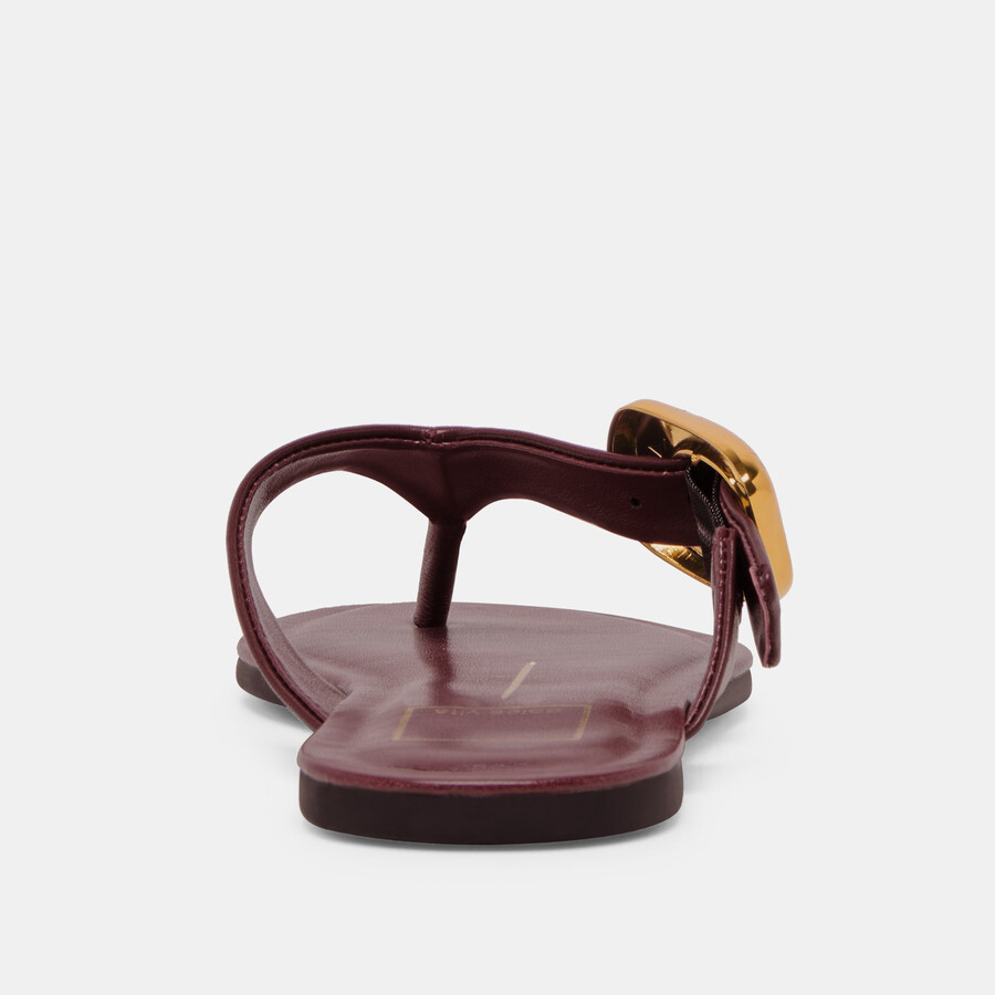 sandali rossa in pelle bordeaux