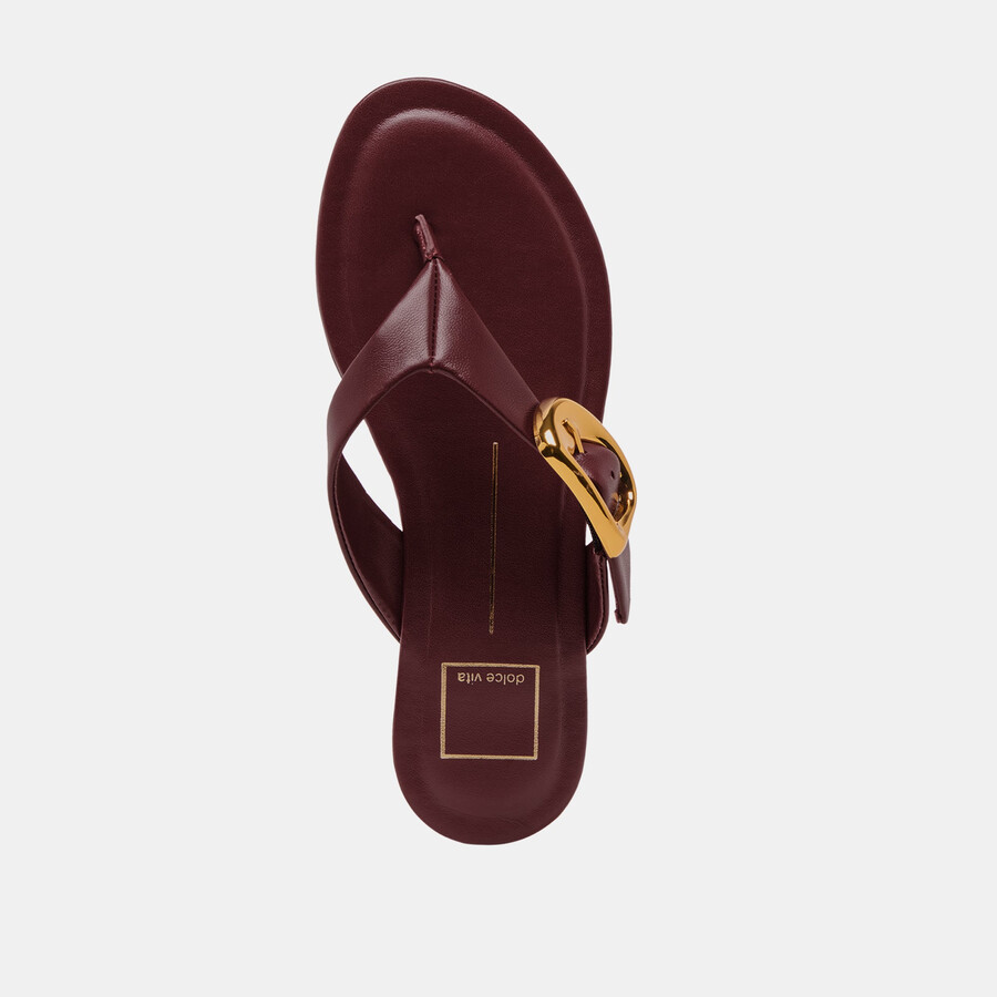sandali rossa in pelle bordeaux
