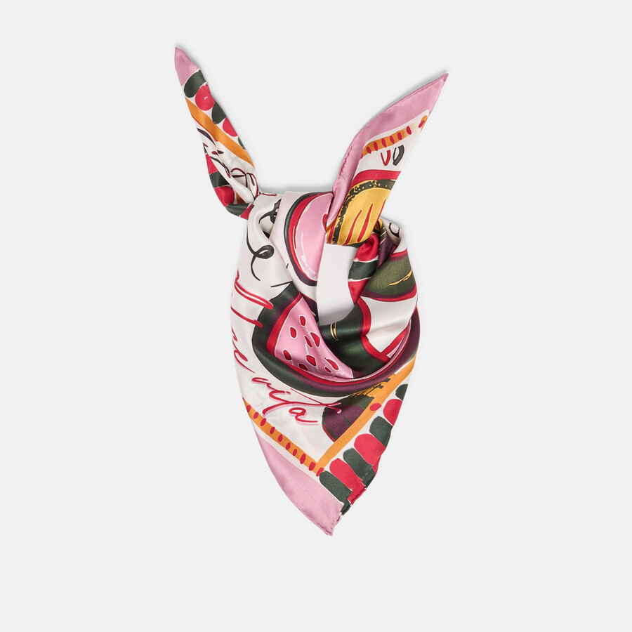 sciarpa di frutta rosa multi
