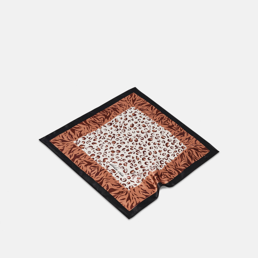sciarpa con stampa animalier marrone multi