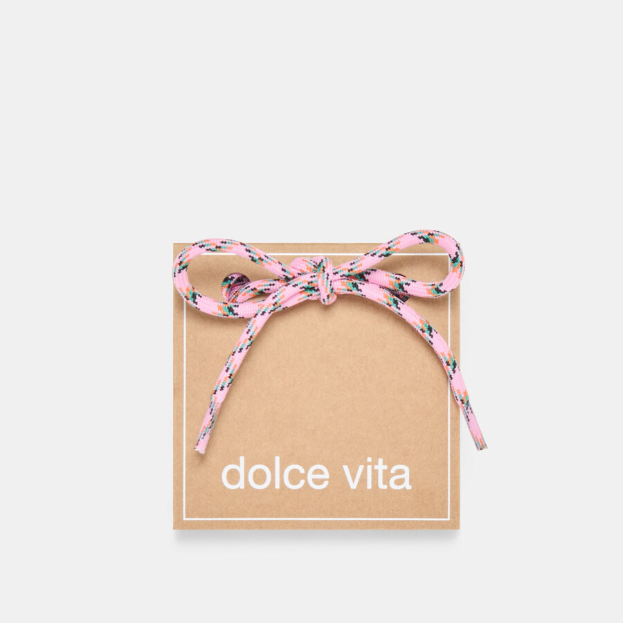 pizzo a cordoncino incrociato rosa multi