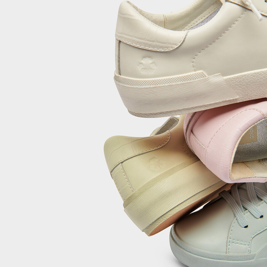 sneakers zina 360 in pelle riciclata bianca