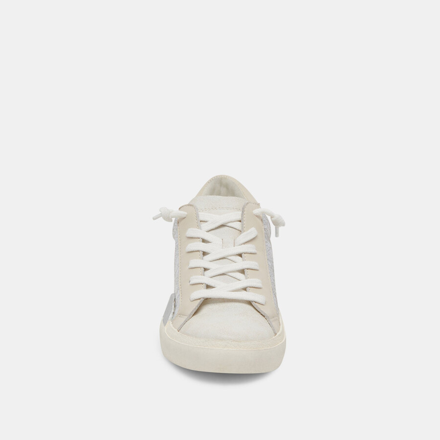 sneakers zina in pelle cromata anticata