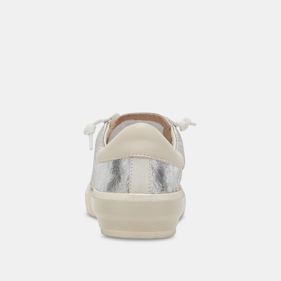 sneakers zina in pelle cromata anticata