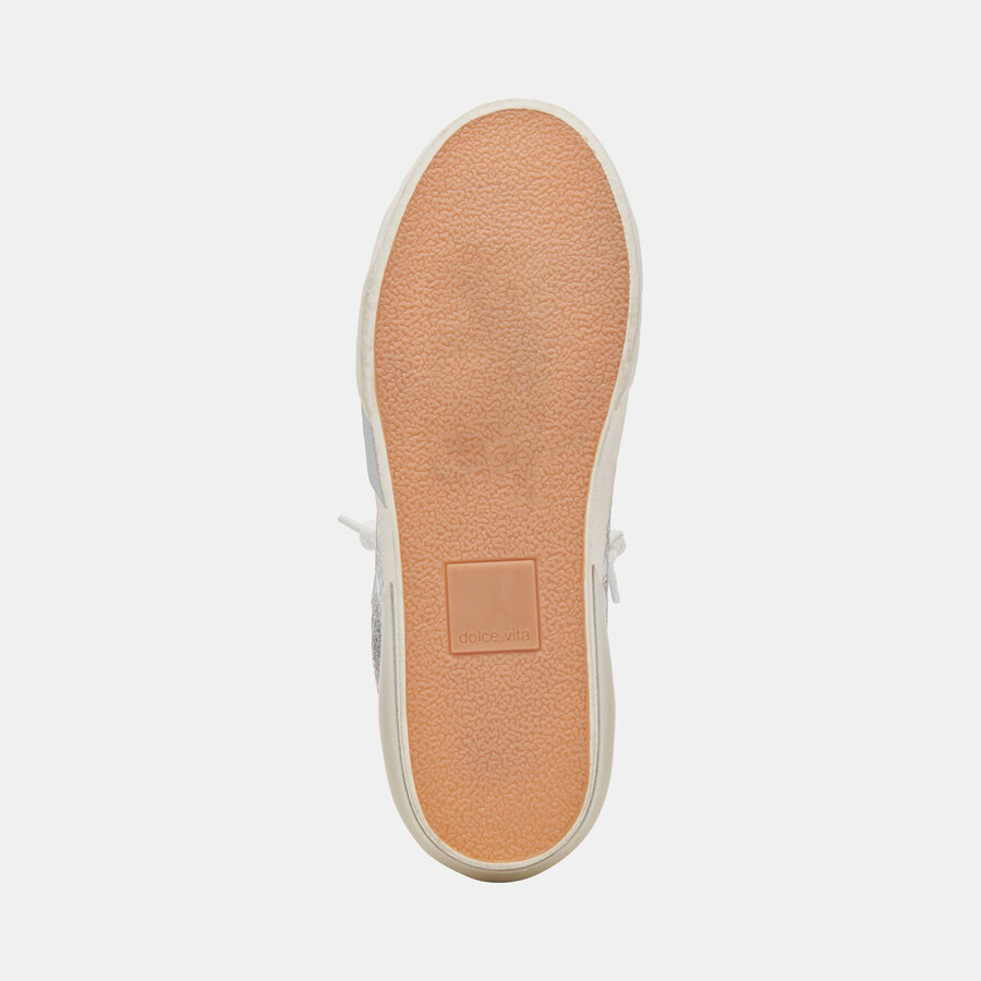 sneakers zina in pelle cromata anticata