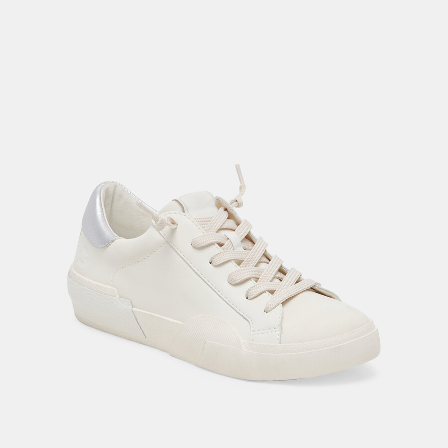 sneakers zina foam 360 bianche e argento in pelle riciclata