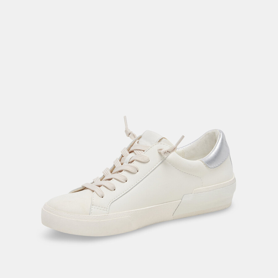sneakers zina foam 360 bianche e argento in pelle riciclata
