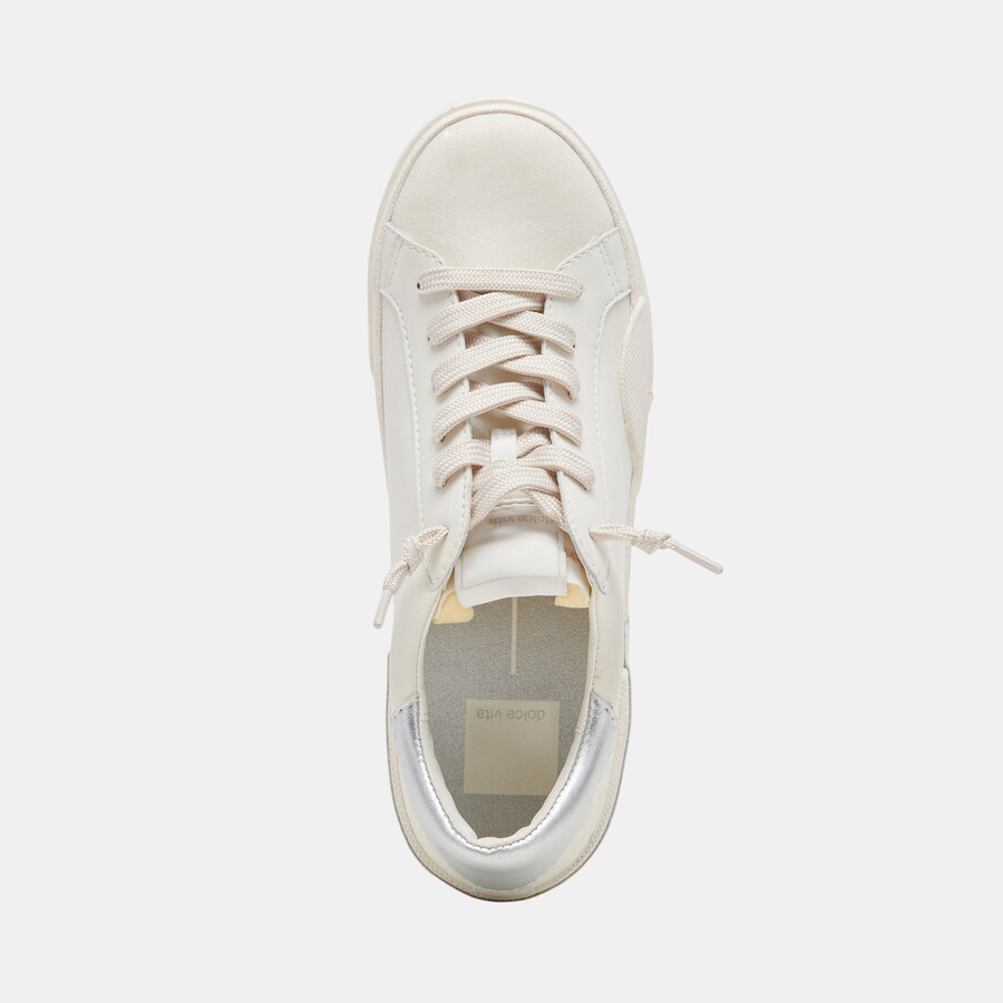 sneakers zina foam 360 bianche e argento in pelle riciclata