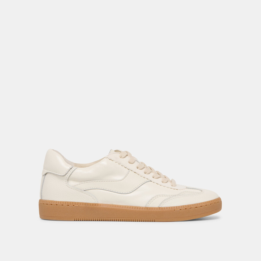 avviso sneakers in pelle bianca