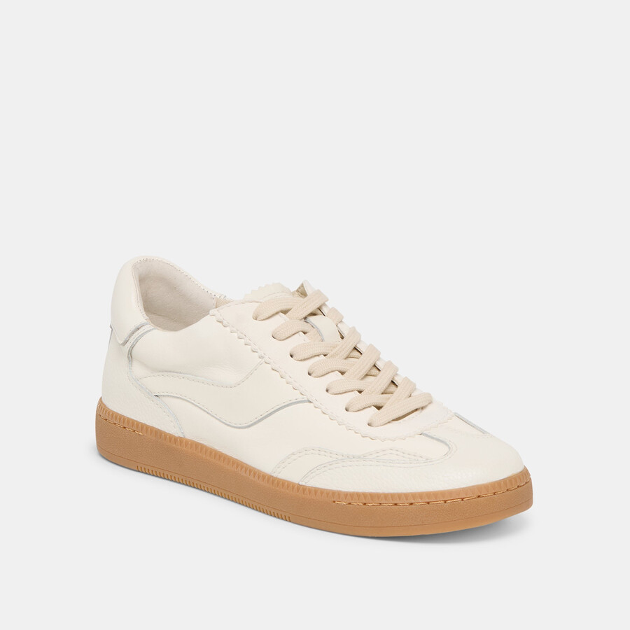 avviso sneakers in pelle bianca