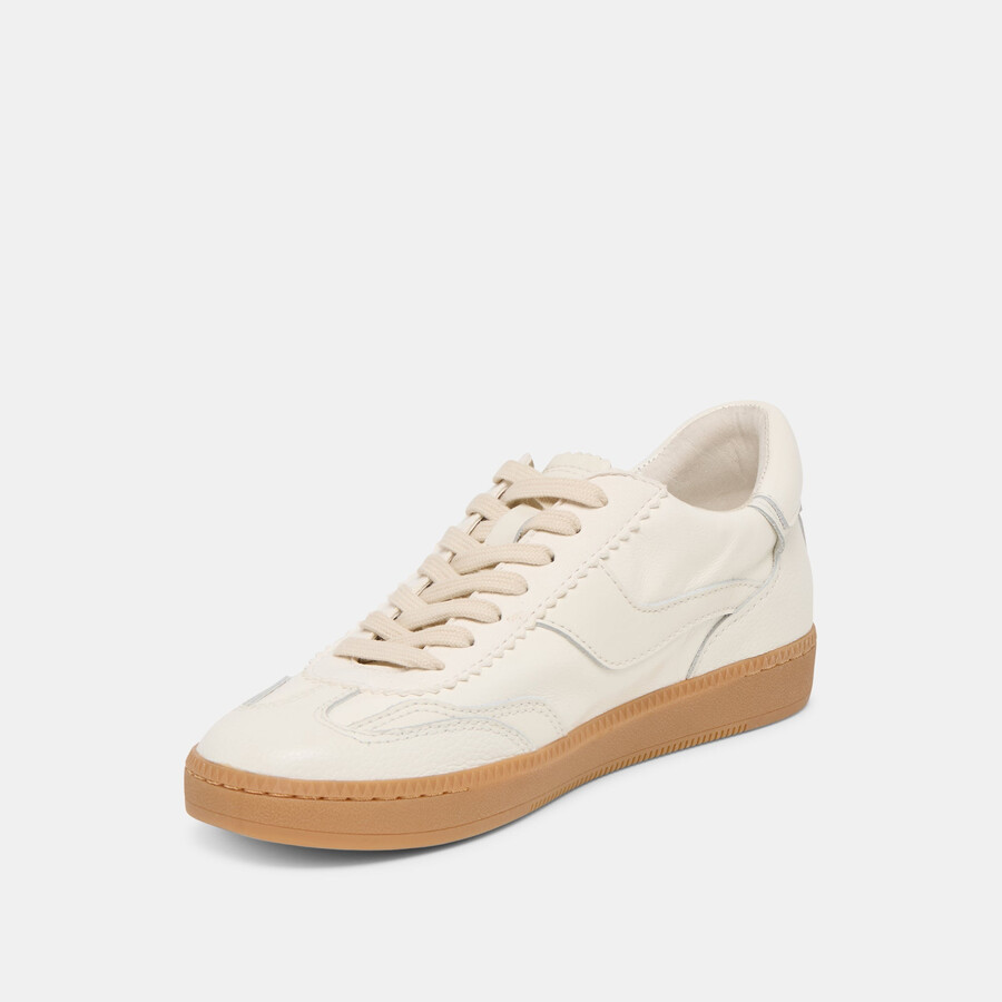 avviso sneakers in pelle bianca