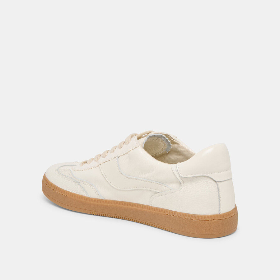 avviso sneakers in pelle bianca