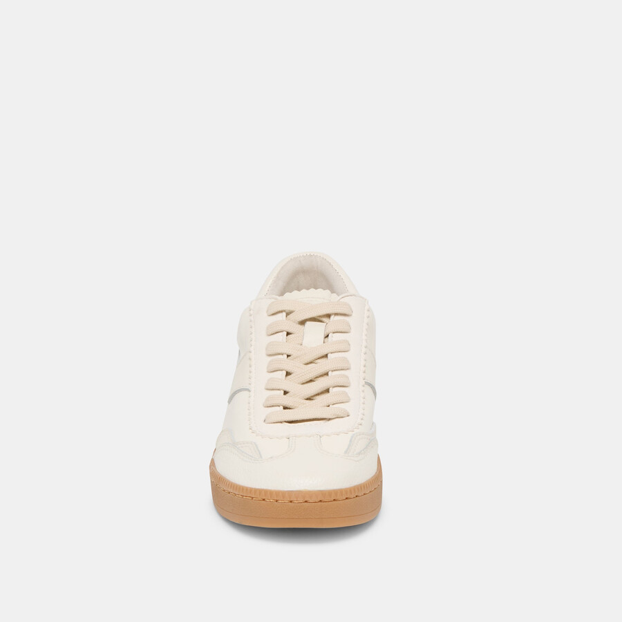 avviso sneakers in pelle bianca
