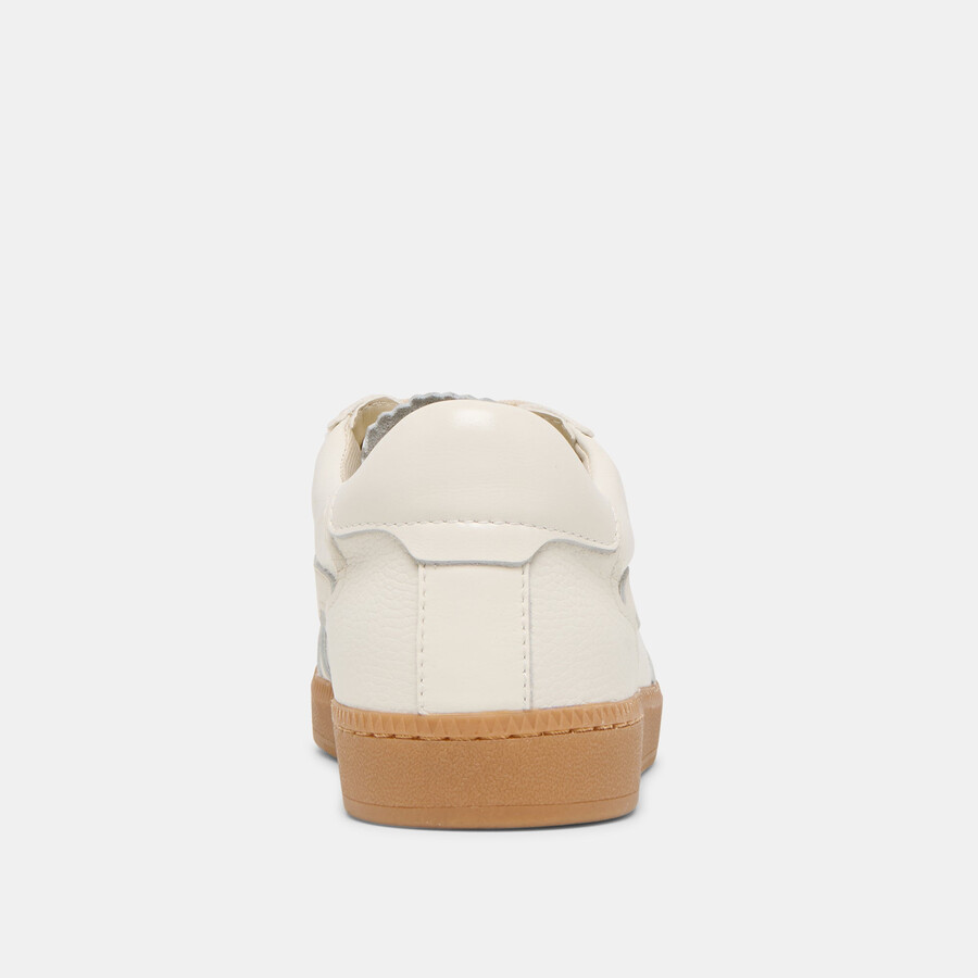avviso sneakers in pelle bianca