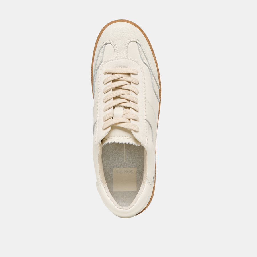 avviso sneakers in pelle bianca