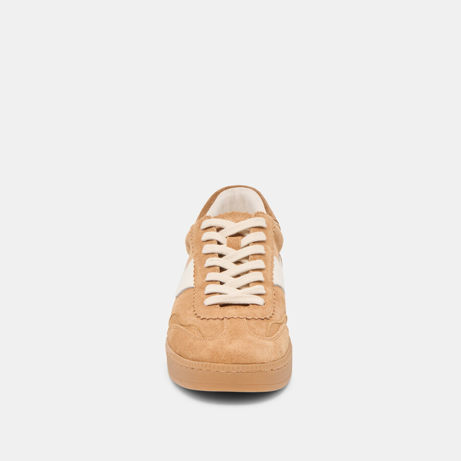avviso sneakers in pelle scamosciata marrone