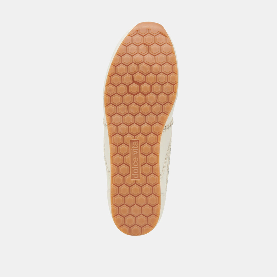 sneakers delany in pelle bianco sporco