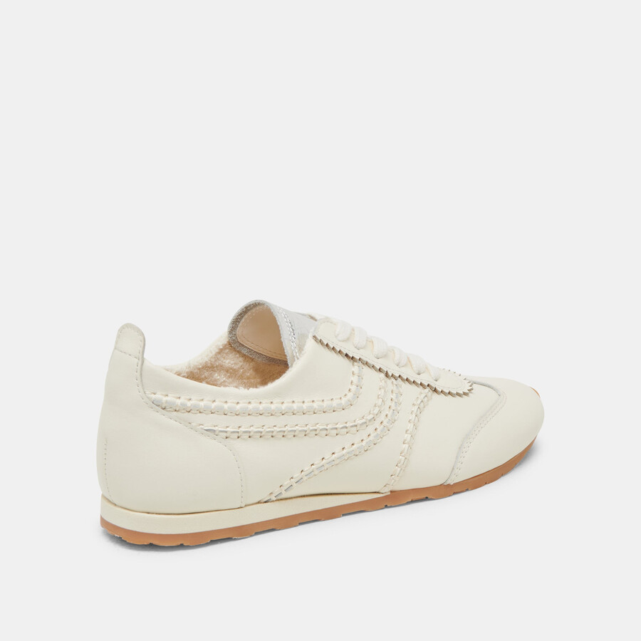 sneakers delany in pelle bianco sporco