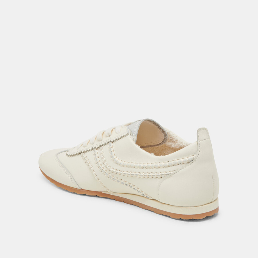 sneakers delany in pelle bianco sporco