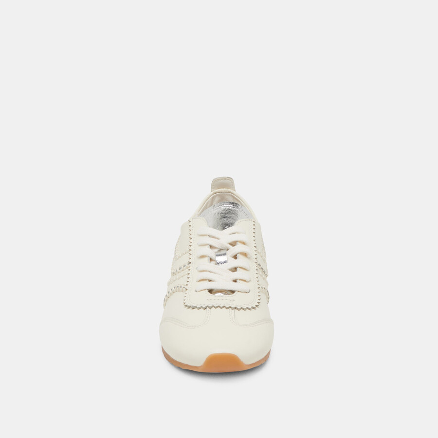 sneakers delany in pelle bianco sporco