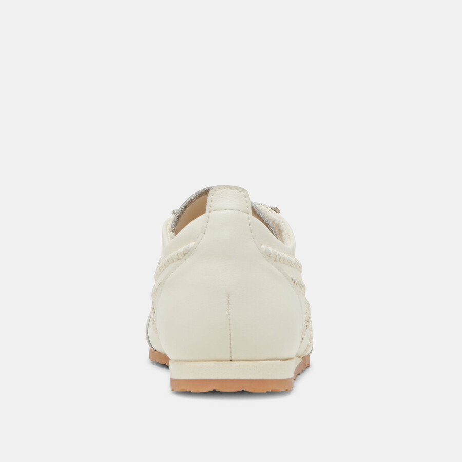 sneakers delany in pelle bianco sporco