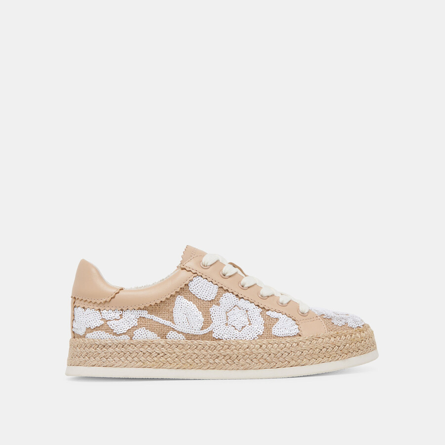 sneakers azalia con paillettes floreali naturali multicolori