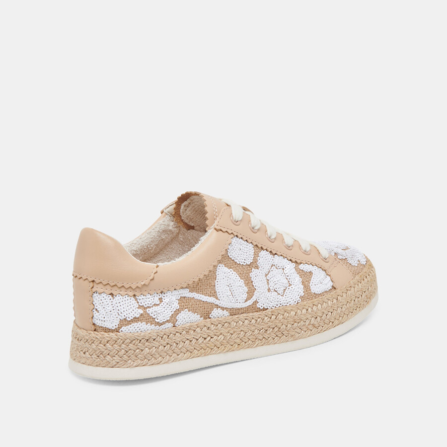 sneakers azalia con paillettes floreali naturali multicolori