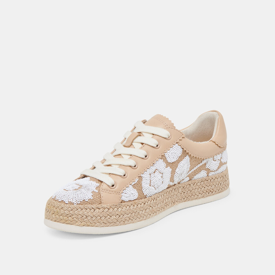 sneakers azalia con paillettes floreali naturali multicolori