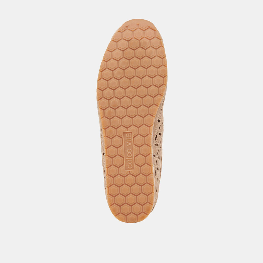 sneakers danie eyelet perf in pelle scamosciata color cammello