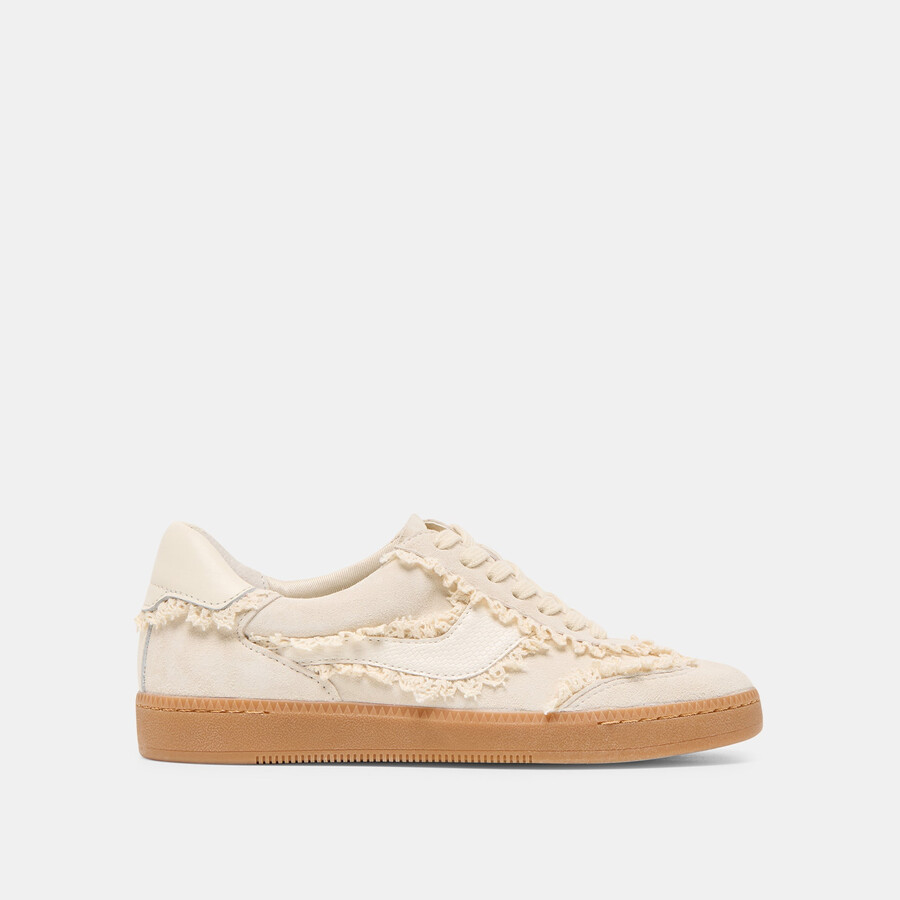 avviso sneakers in pizzo scamosciato avorio