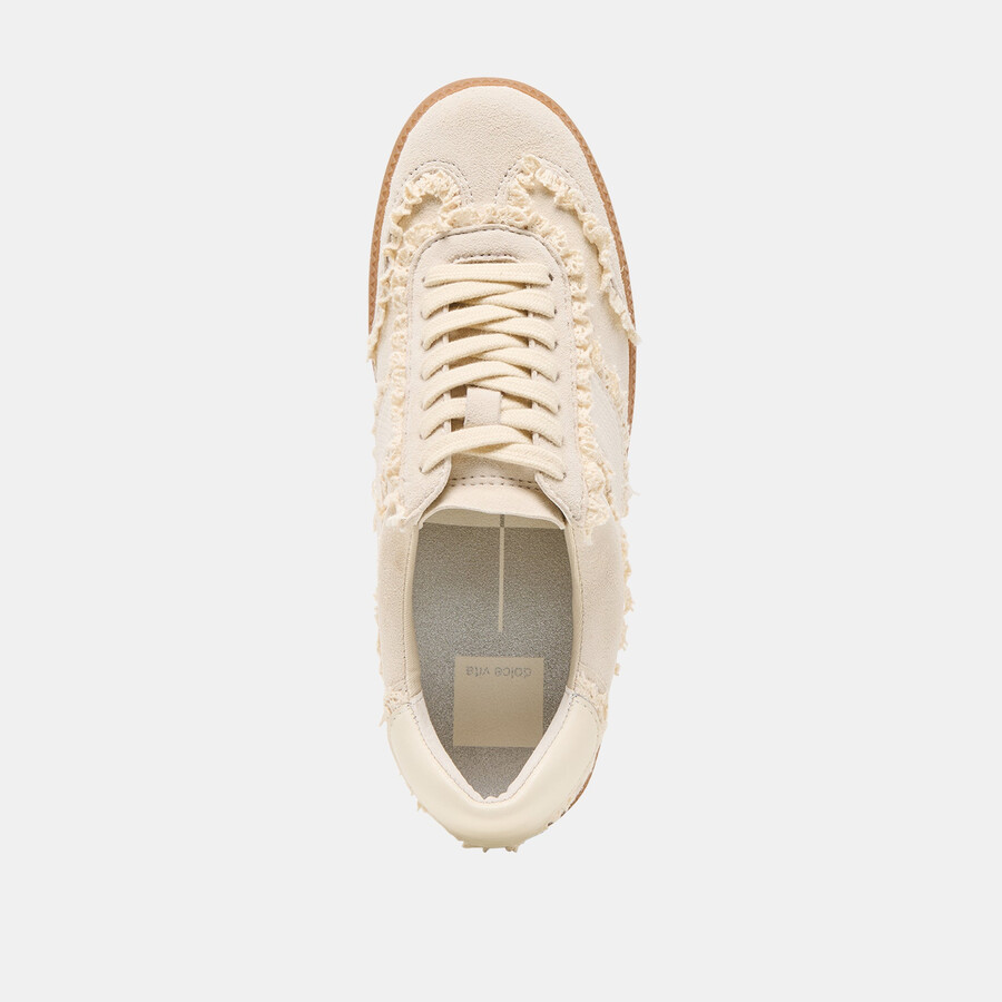 avviso sneakers in pizzo scamosciato avorio