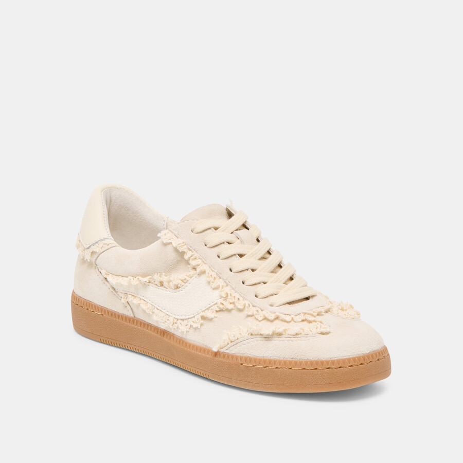 avviso sneakers in pizzo scamosciato avorio