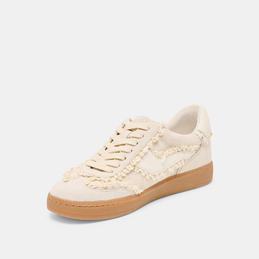 avviso sneakers in pizzo scamosciato avorio