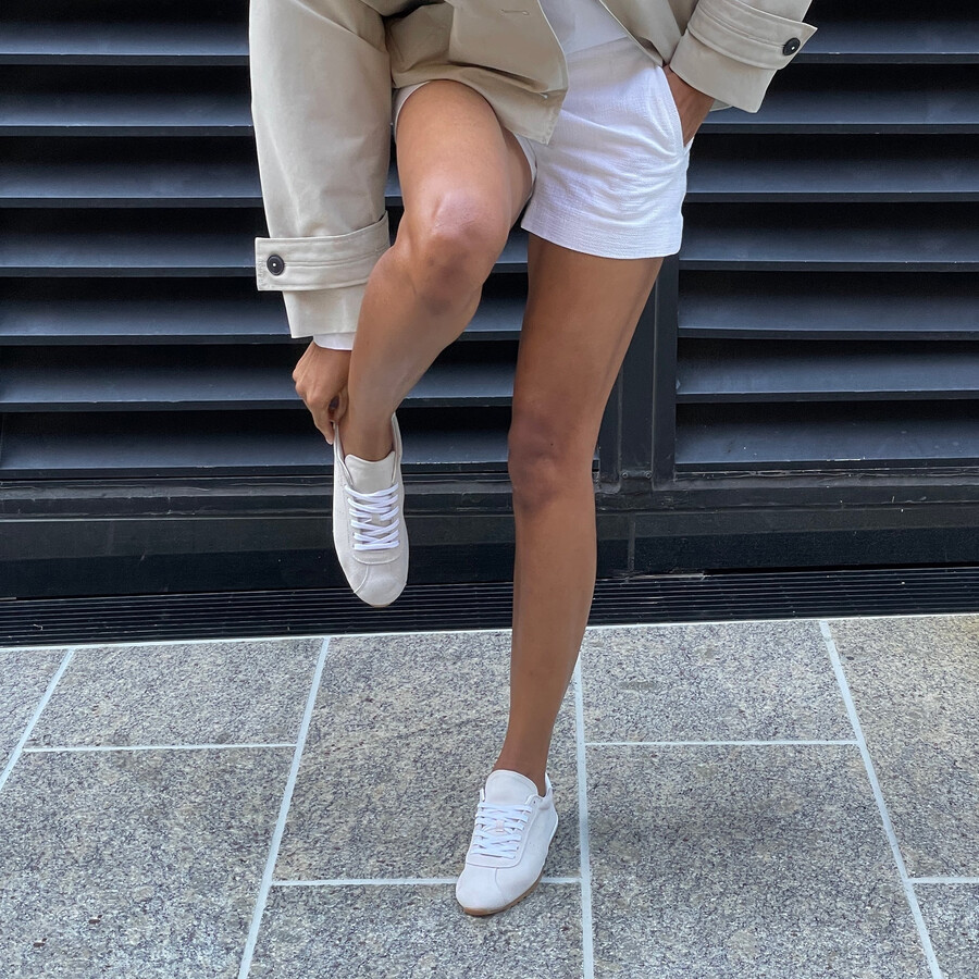 sneakers serina in camoscio avorio