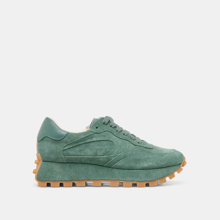 sneakers tricia in pelle scamosciata verde scuro
