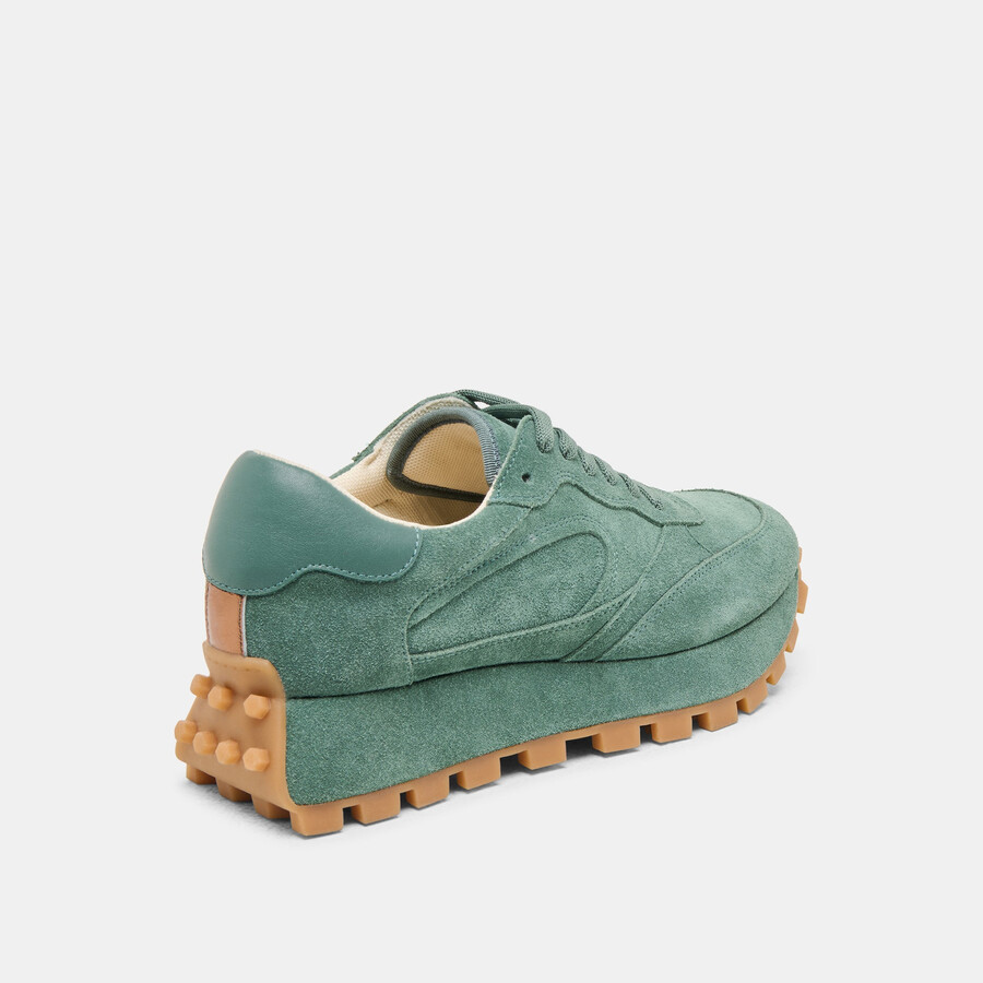 sneakers tricia in pelle scamosciata verde scuro