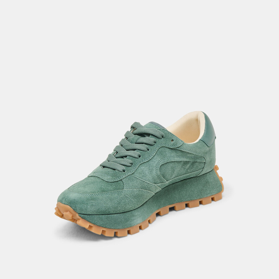 sneakers tricia in pelle scamosciata verde scuro